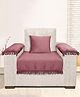 Saral Home Chevron Sofa Cover Set (1 Seat Cover, 1 Cushion Cover, 2 Arm Covers)