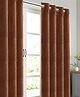 Saral Home Brown Decorative Waffle Design Cotton Yarn Eyelet Door Curtains - (Set of 2, 4x7 Feet)