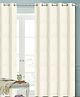 Saral Home Ivory Decorative Waffle Design Cotton Yarn Eyelet Door & Windows Curtain - ( Set of 2, 4x7 Feet )