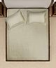 Saralhome Sheen Shine 300 TC 100% Cotton Bed Sheet with 2 Pillow Cover  Beige. 108X108 Inch