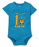 Zeezeezoo Monthly Birthday Theme Half Sleeves 1 Month Birthday   Baby Tiger Printed Onesie - Blue