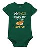 Zeezeezoo  Half Sleeves Family Theme My Masi Loves Me More Than Panipuri Printed Onesie - Forest Green