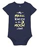 Zeezeezoo  Half Sleeves Family Theme My Maasi Loves Me To The Moon Printed  Onesie - Navy Blue