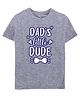 Zeezeezoo Fathers Day Theme Half Sleeves Dads Little Dude Printed  T-Shirt - Purple Melange