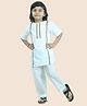 Junitos Pure Cotton Half Sleeves Gota Lace Embellished Kurta & Pyjama Set - White