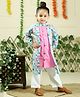 Junitos Full Sleeves Floral Printed Kurta & Pyjama Set - Pink