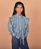 misbis Full Sleeves Abstract Printed Shirt - Slate