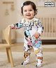 Babyhug Disney Cotton Full Sleeves Sleepsuit With Minnie Mouse Print - White