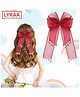 Lykaa Hair Ribbon Pearl Bow For Girls, Women, Kids, Clips Hair Accessories - Pack of 1 Hair Clip (Red)