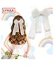 Lykaa Hair Ribbon Pearl Bow For Girls, Women, Kids, Clips Hair Accessories - Pack of 1 Hair Clip (White)