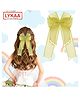 Lykaa Hair Ribbon Pearl Bow For Girls, Women, Kids, Clips Hair Accessories - Pack of 1 Hair Clip (Yellow)
