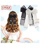 Lykaa Hair Ribbon Pearl Bow For Girls, Women, Kids, Clips Hair Accessories - Pack of 2 Hair Clip (Black, White)