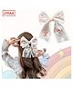 Lykaa Big Lace Bow Flower Hairpin with Foral Embroidery For Girls Accessories - Pack 1 Hair Clip (Multicolor)