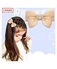 Lykaa Hair Bows for Women, Girls Barrette Hair Clip Ribbon Bows Style Hair Accessories Hair Clip (Peach)