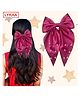 Lykaa Large Satin Hair Bow with Pearls Long-tail Claw Clips Hair Accessories - 1Pcs Hair Clip (Magenta)