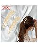 Lykaa Stylish Banana Ponytail Holder Thick Fine Hair Clutcher Women & Girls -Pack of 2 Banana Clip (White)