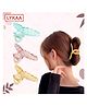 Lykaa Fashionable Fancy Korean Stylish Butterfly Large Shark Teeth Claw Clutches 3 Pcs Hair Clip (Multicolor)