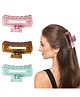 Lykaa Hair Claw Clips Acrylic for Thin/Medium Thick Hair, Rectangle Jaw Clips - 3Pcs Hair Claw (Multicolor)