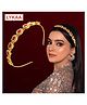 Lykaa Kundan Jewellery Golden Green Plated Hair Band Mathapatti Hair Band - Pack of 1 (Gold, Red)