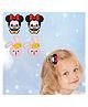 Lykaa Mikki Mouse Faces Cartoon Hair Tic Tac Clips & Bows Hair Accessories - 2 Pairs Tic Tac Clip (Multicolor)