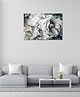 Rangoli Abstract Grey Rose Canvas Wall Painting On Cotton Stretched Canvas - L 46 x B 30 x H 5 cm