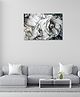 Rangoli Abstract Grey Rose Canvas Wall Painting On Cotton Stretched Canvas - L 40 x B 61 x H 5 cm
