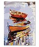 Rangoli Boat On Lake Canvas Wall Painting On Cotton Stretched Canvas - L 40 x B 61 x H 5 cm