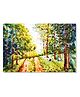 Rangoli Forest Landscape Canvas Wall Painting On Cotton Stretched Canvas - L 46 x B 30 x H 5 cm