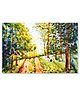 Rangoli Forest Landscape Canvas Wall Painting On Cotton Stretched Canvas - L 40 x B 61 x H 5 cm