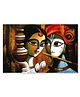 Rangoli Radha Krishna Canvas Painting On Rajasthani Art Print - L 46 x B 30 x H 5 cm