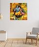 Rangoli Radha Krishna Canvas Wall Painting On Cotton Stretched Canvas - L 61 x B 61 x H 5 cm