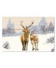 Rangoli Snow Deer Canvas Wall Painting On Cotton Stretched Canvas - L 40 x B 61 x H 5 cm