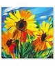 Rangoli Sunflower Canvas Wall Painting On Cotton Stretched Canvas - L 61 x B 61 x H 5 cm