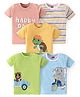 Babyhug Cotton Half Sleeves T-Shirt With Animal Graphics Pack of 5 - Multicolour