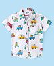 Babyhug Cotton Woven Half Sleeves Regular Collar Shirt With Cars Print - White