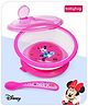 Babyhug Disney Minnie Mouse Designed Suction Bowl with Lid & Spoon Pink  - 300 ml