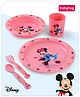 Babyhug Disney Feeding Set with Mickey Mouse & Friends Print - Pink