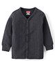 Babyhug Full Sleeves Front Open Solid Thermal Vest - Dark Grey