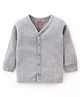 Babyhug Full Sleeves Front Open Solid Color Thermal Vest - Light Grey