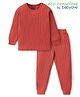 Babyoye Drop Needle Cotton Knit Full Sleeves Thermal Inner Wear Set with Solid Colour - Maroon