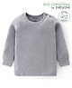 Babyoye Cotton Knit Full Sleeves Drop Needle Solid Colour Thermal Vest - Grey
