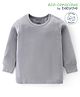 Babyoye Cotton Knit Full Sleeves Drop Needle Solid Colour Thermal Vest - Grey