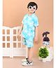 Superminis Rayon Half Sleeves Tie Dye Coordinating Shirt & Shorts Set - Sky Blue