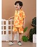Superminis Rayon Half Sleeves Tie Dye Coordinating Shirt & Shorts Set - Orange