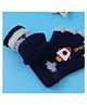 Babyhug Woollen Gloves with Rocket Print - Navy