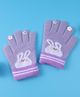 Babyhug Woollen Gloves with Rabbit Print - Lavender