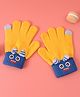 Babyhug Woollen Gloves with Cartoon Print - Yellow