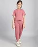 BaawRi Cotton Half Sleeves Solid Top & Pant Set - Rose