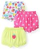 Babyhug 100% Cotton Knit Bloomers with Floral & Strawberry Print Pack of 3 - Multicolour