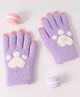 Babyhug Woollen Gloves with Heart Design - Lavender